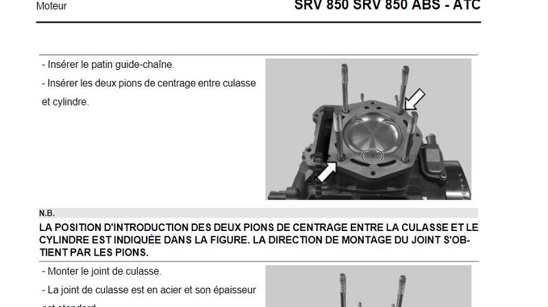 Aprilia SRV 850 abs 2014 Manual de Reparación